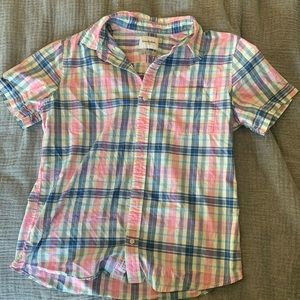 Pastel plaid button up shirt